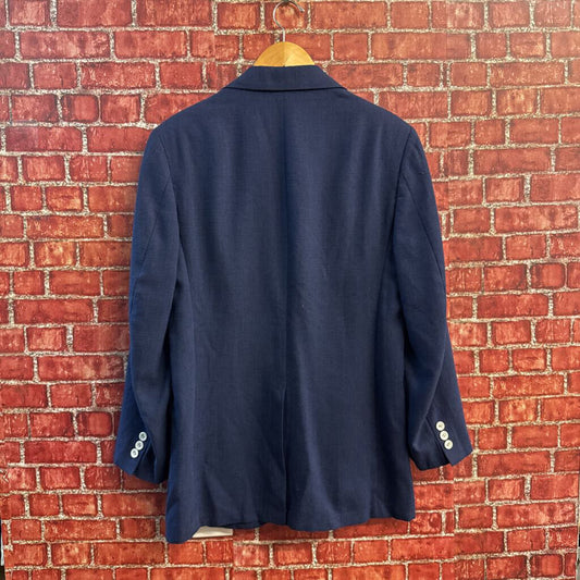 Vintage Raw Silk Blue Sport Coat Size 38R detail view