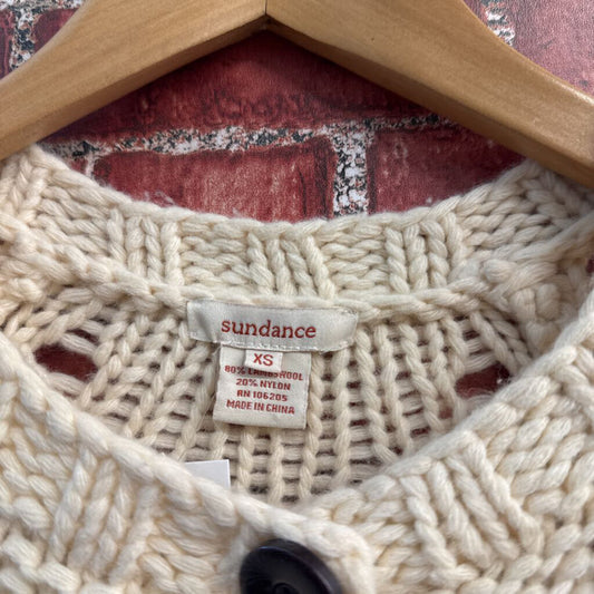 Sundance cream button front knit cardigan size XS, additional view
