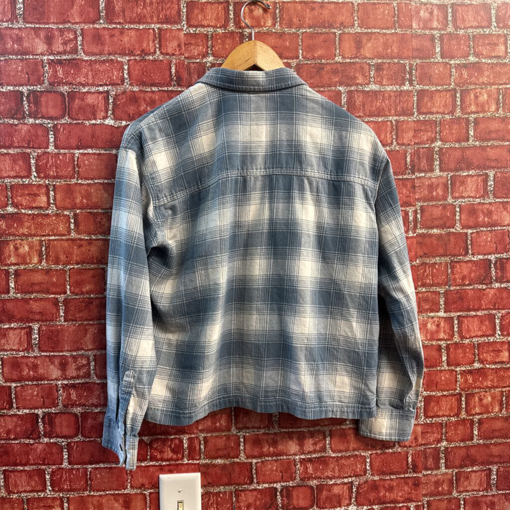 Carhartt WIP Flannel Crop Plaid Pale Blue/White Size XS