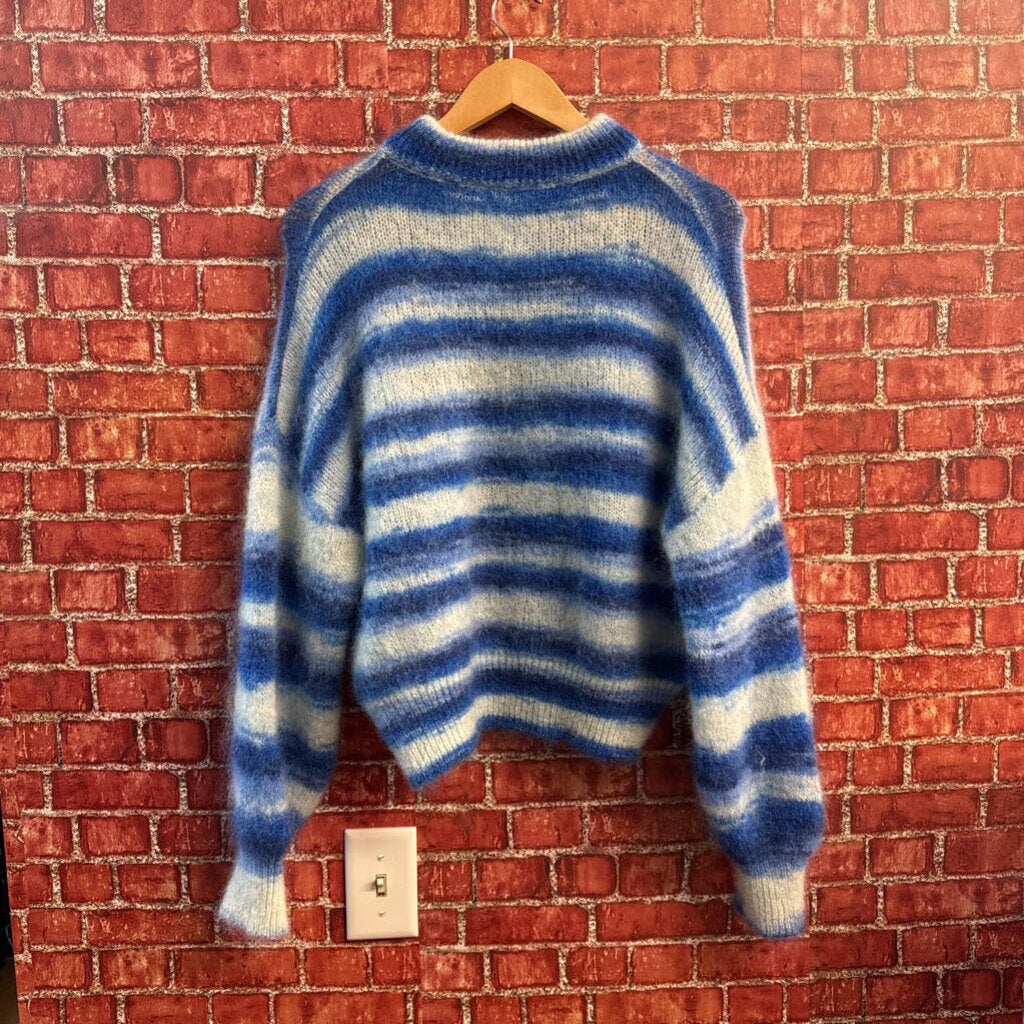 Surprise Sweater Mohair Blend Stripes Blue Size 3