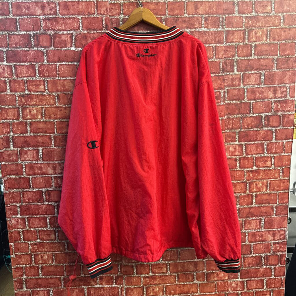 Champion Vintage Pullover Windbreaker Wisconsin Red Size XL
