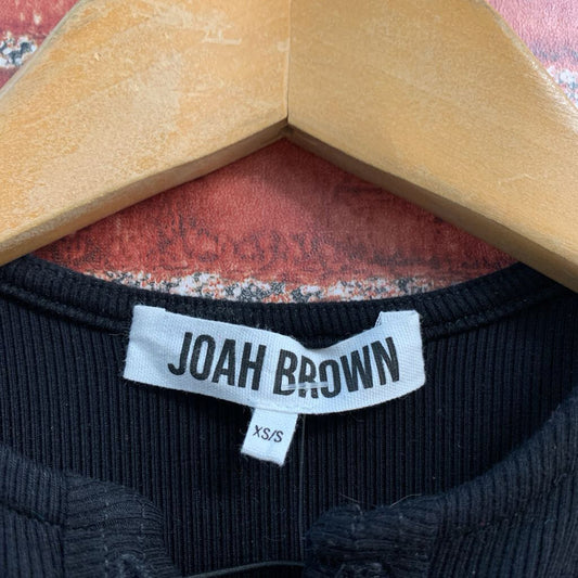 Joah Brown Ribbed Corset Style Crop Top Size XS/S