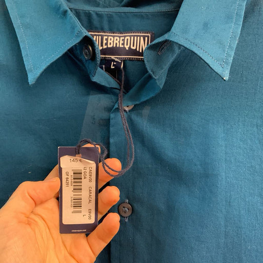 NWT Vilebrequin Blue Button Up Size L