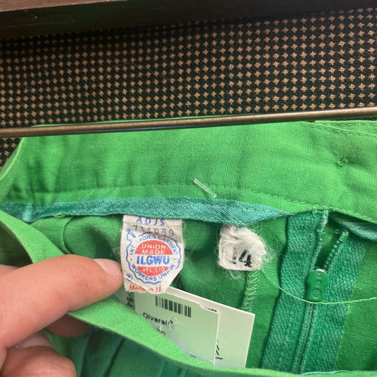 Vintage Green Union Made Midi Pencil Skirt Size 28