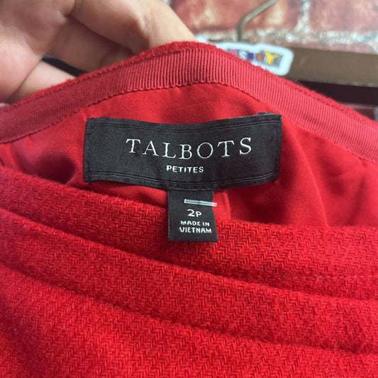 Talbots Red Asymmetrical Midi Skirt Size 2