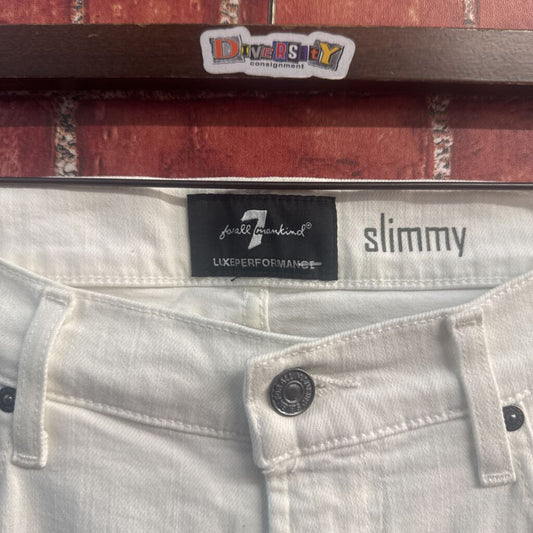 7 For All Mankind White Skinny Jeans Size 31