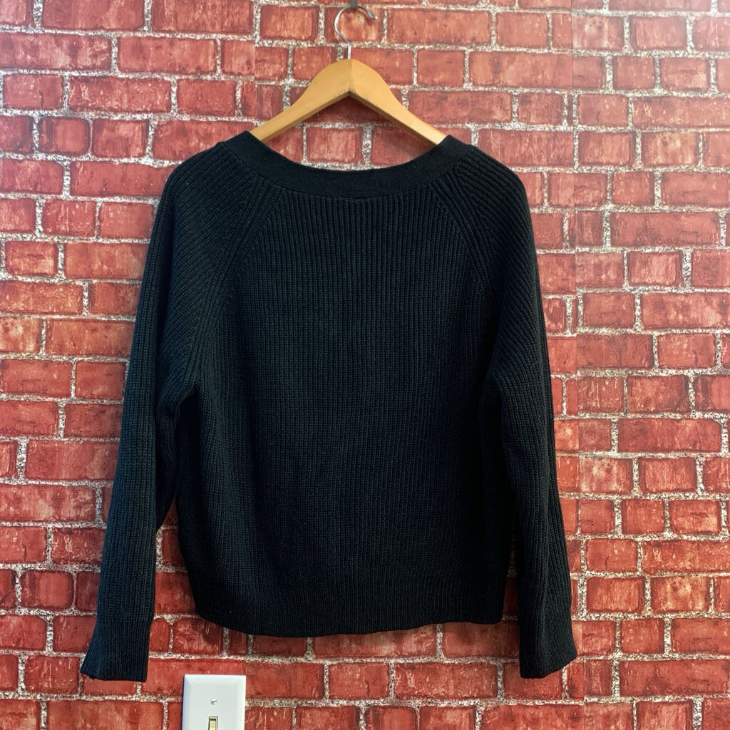 Yourstyle Knitted Button Up Sweater Black Size L