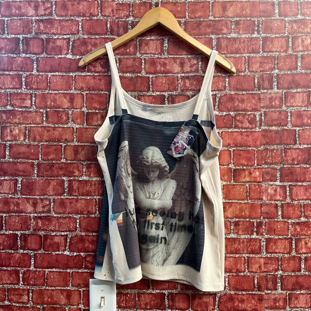 Digital Toni Anime Graphic Beige Tank Size XL