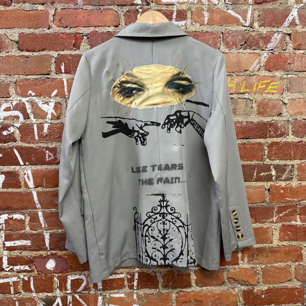 Digital Toni Grey Graphic Blazer Size M