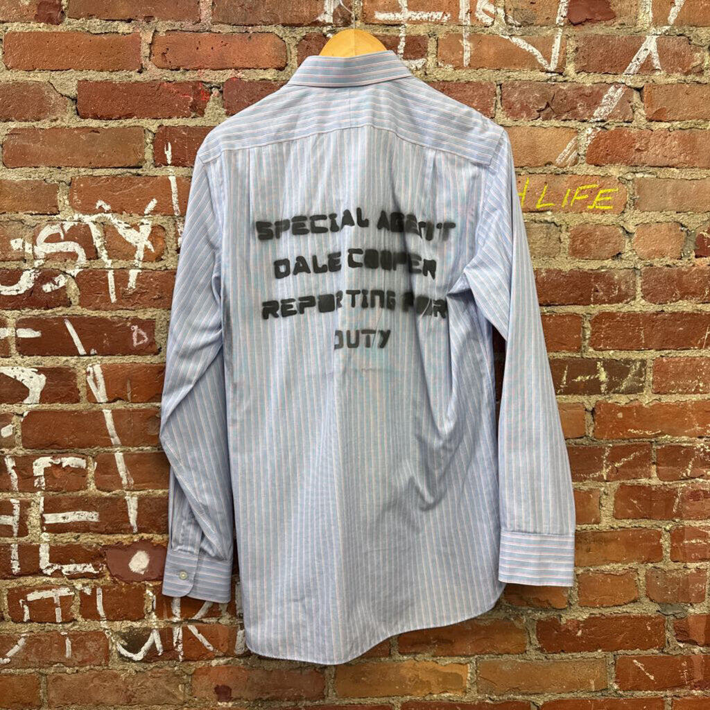 Digital Toni Blue Striped Button Down Size M