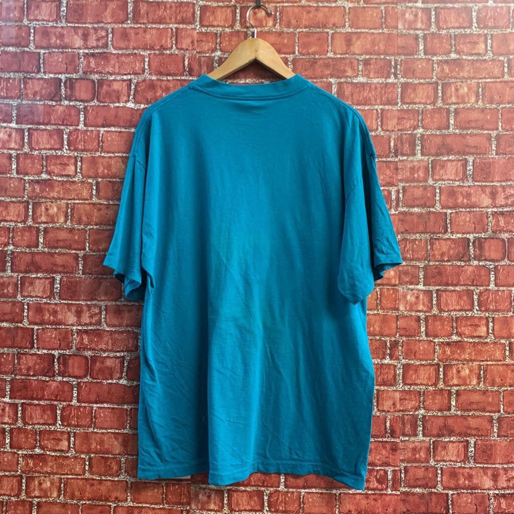 San Jose Sharks Vintage Tee Single Stitch Teal/Black Size XL