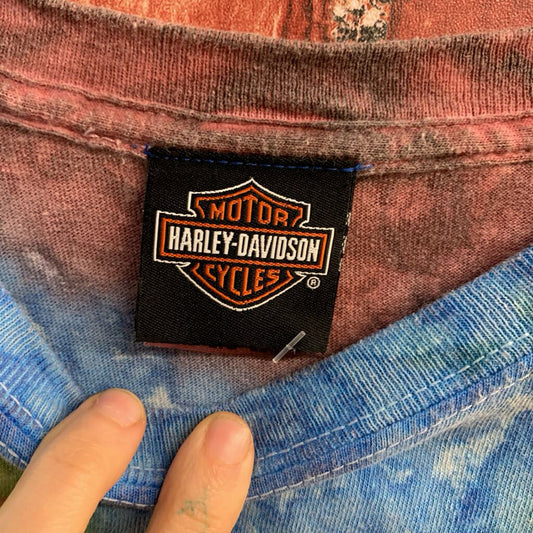 Harley Davidson Tee Tie Dye Rainbow Size 2XL