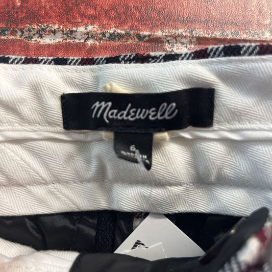 Madewell Trousers Gingham Tapered Navy/Burgundy/Grey Size 6