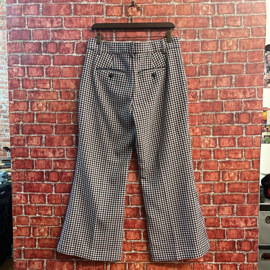 Madewell Trousers Gingham Tapered Navy/Burgundy/Grey Size 6