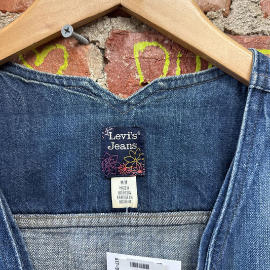 Levis Jeans Vintage Denim Vest Crop Blue Size M