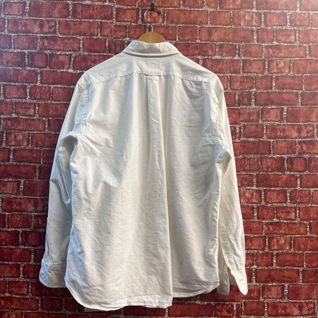 Drinkwater's Long Sleeve Button Down White Size L