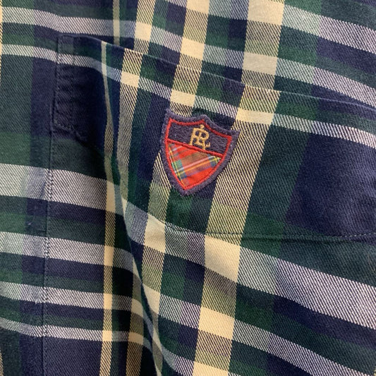 Ralph Lauren Golf plaid long-sleeve shirt, back view