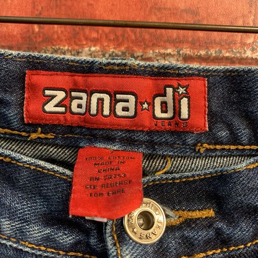 Zana di Y2K Jeans Flare Patchwork Bottoms Blue Size 7