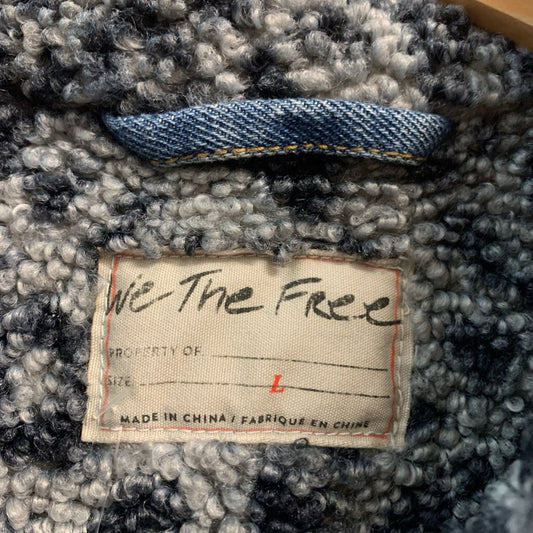 We the Free Jean Jacket Sherpa Lined Blue/Grey Size L