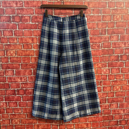 Gangbusters Slacks, Inc. Vintage Culottes Plaid Blue/Yellow