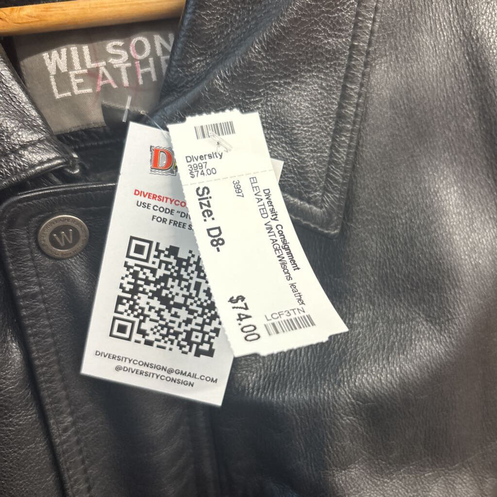 Wilsons Leather Field Jacket Belted Leather Black Size XL