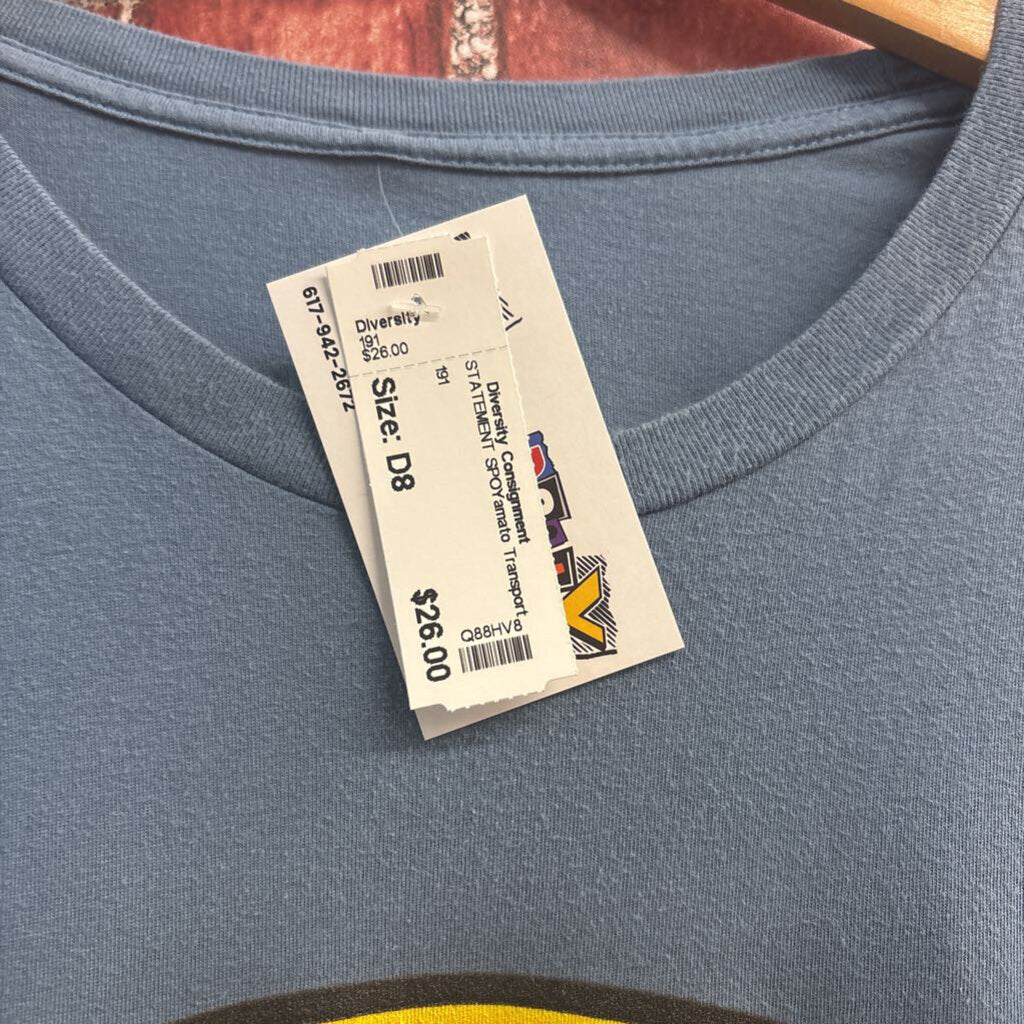 Yamato Transport Tee Cat Carrying Kitten Japanese Text Blue/Yellow/Black