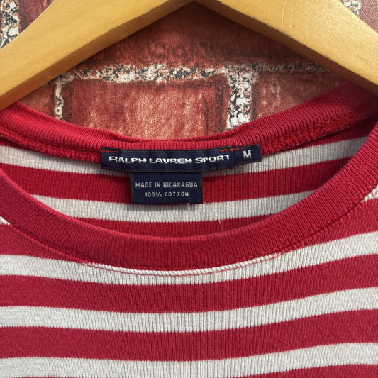 Ralph Lauren Sport Tee Stripes Red/White Size M