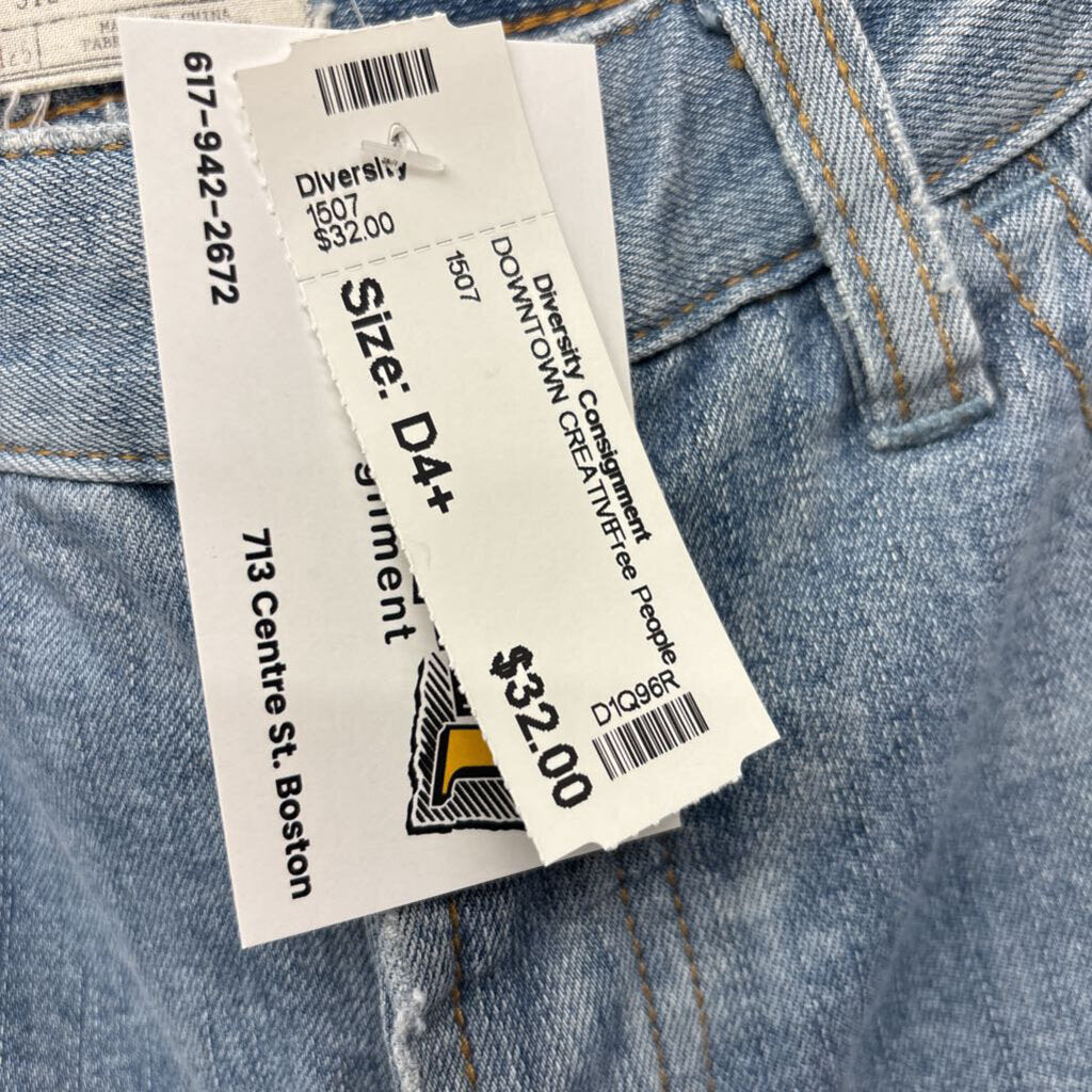 Free People Jeans Skinny Patchwork Blue Size 28
