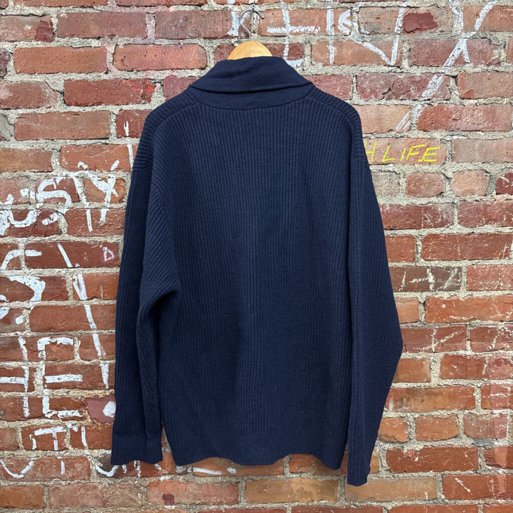 Eileen Fisher Button Down Lambswool Cardigan Navy Ladies Size 3XL