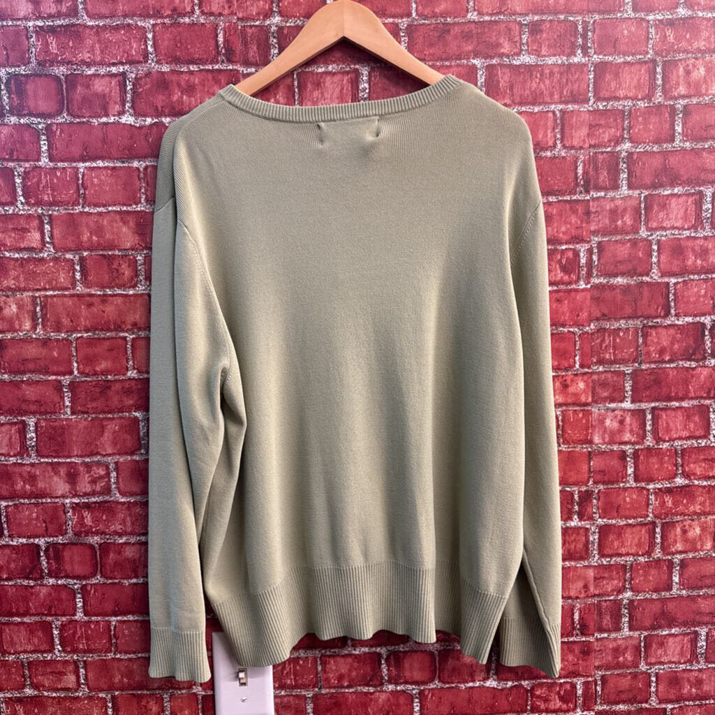 Joseph A. Knit Button Up Sweater Lime green Size L