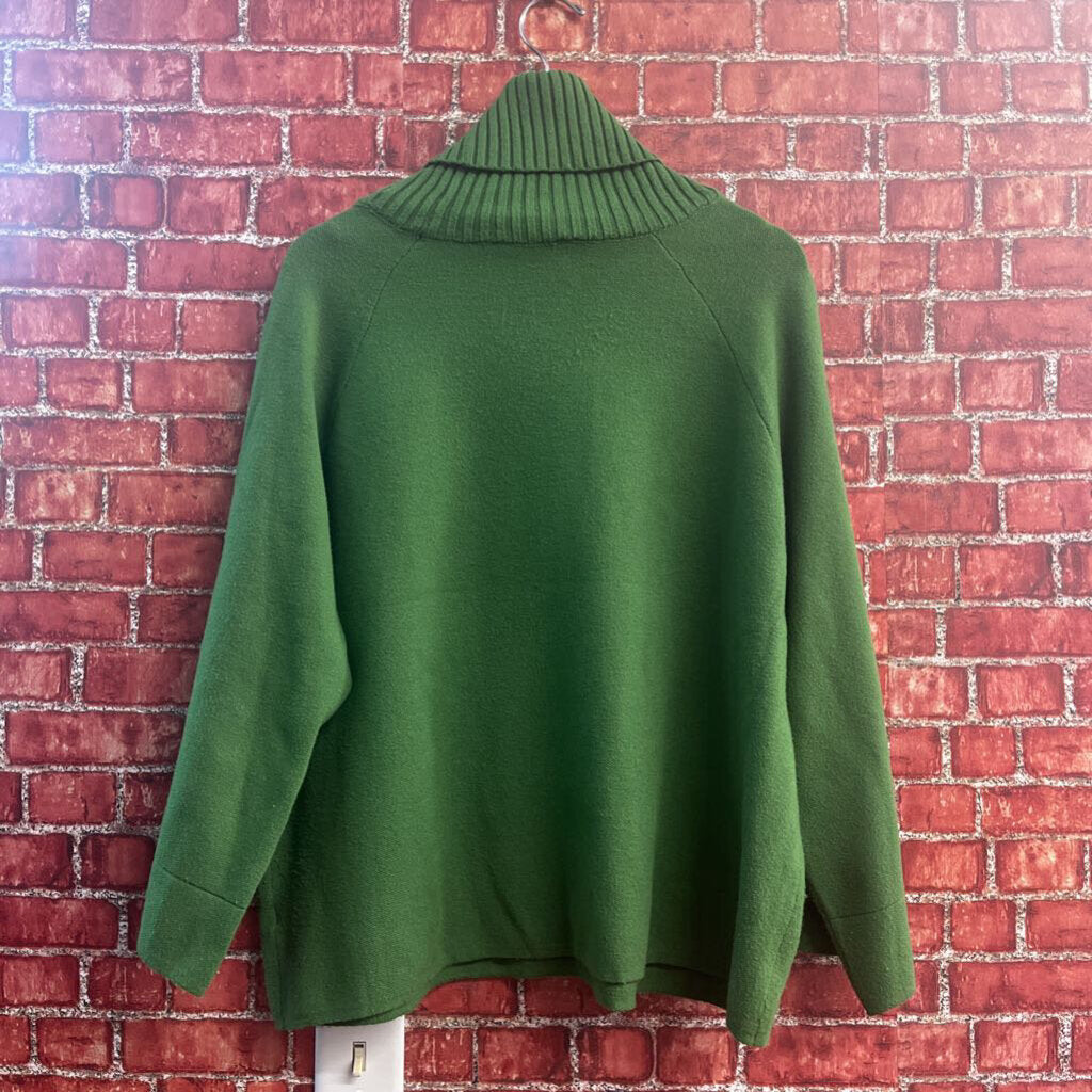 Angela Mara Knit Turtleneck Green Ladies Size XL
