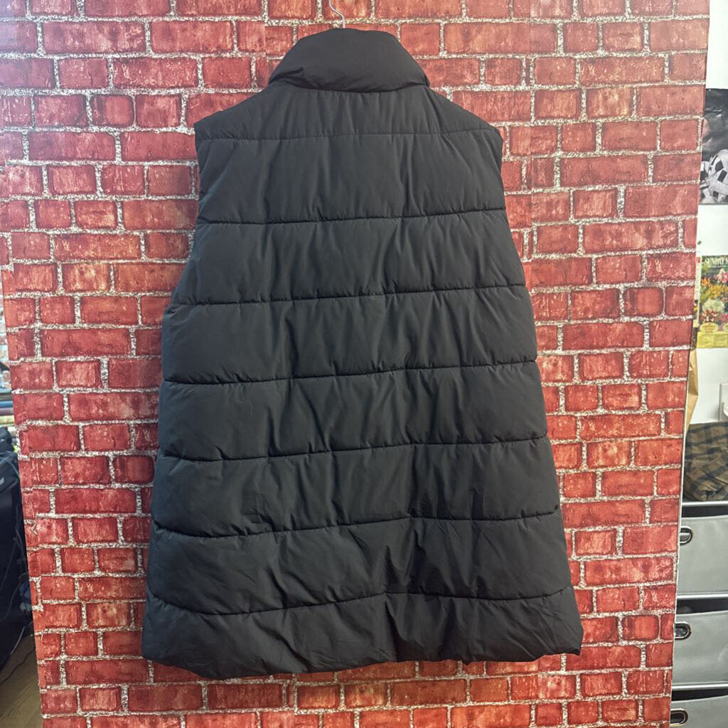 Zara Puffer Vest Long Side Zips Black Men’s Size M