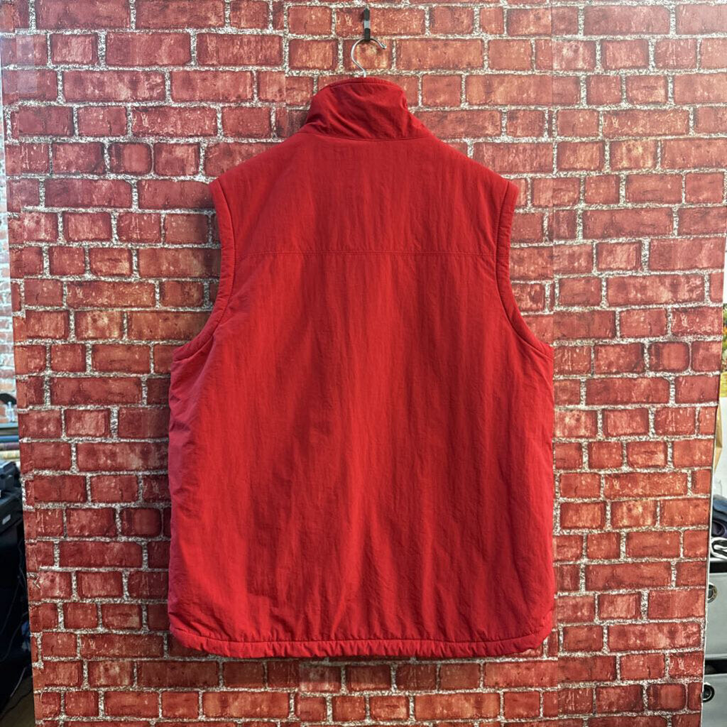 LL Bean Zip Vest Fleece Lined Red Men’s Size L