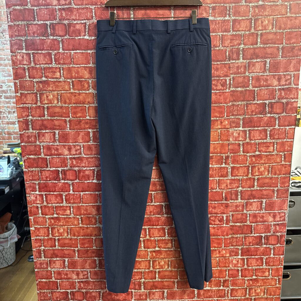 Brooks Brothers Dress Pants Wool Blend Pin Stripes Navy Size 34/32