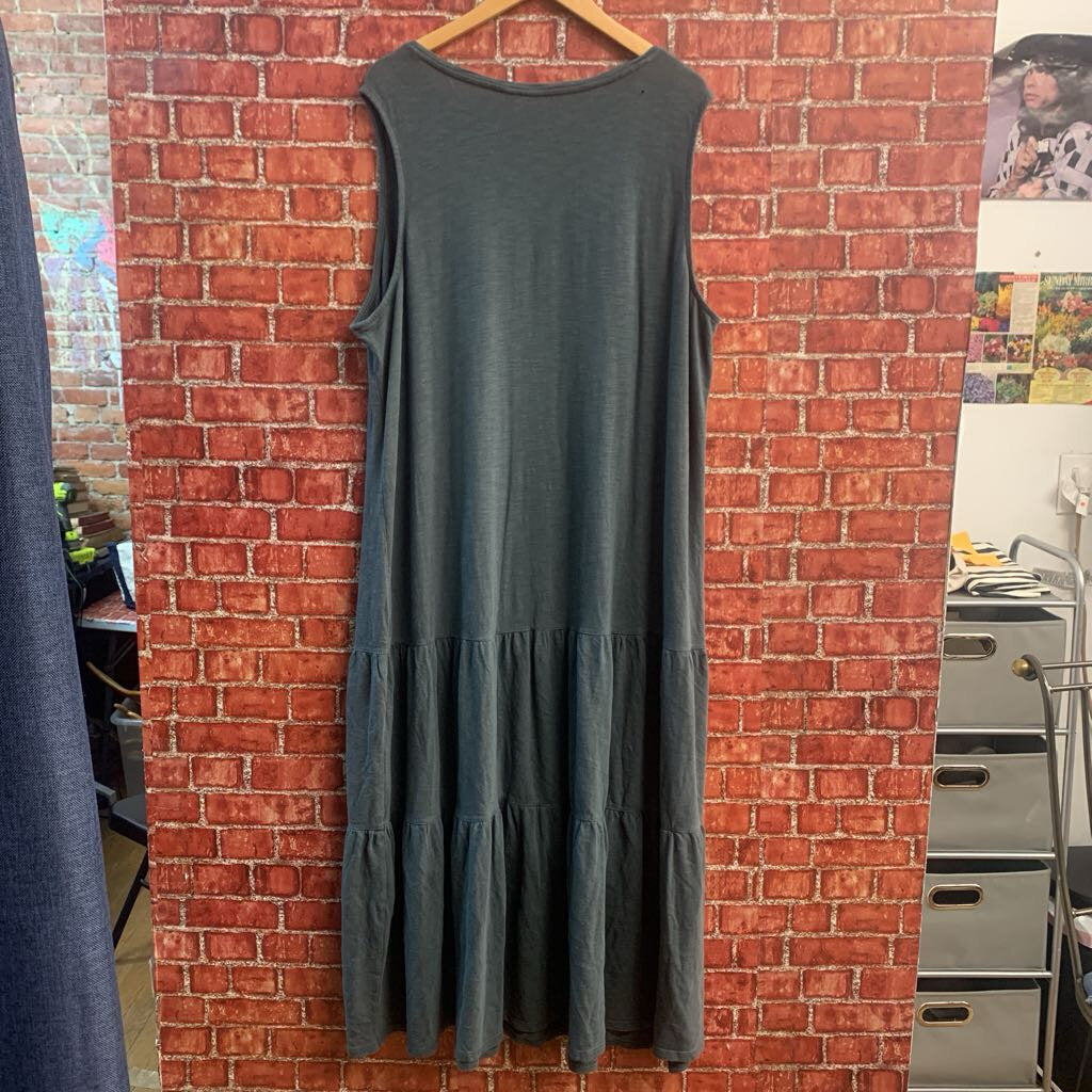 J Jill Maxi Dress Heather Dark Sage Green Ladies Size 2X
