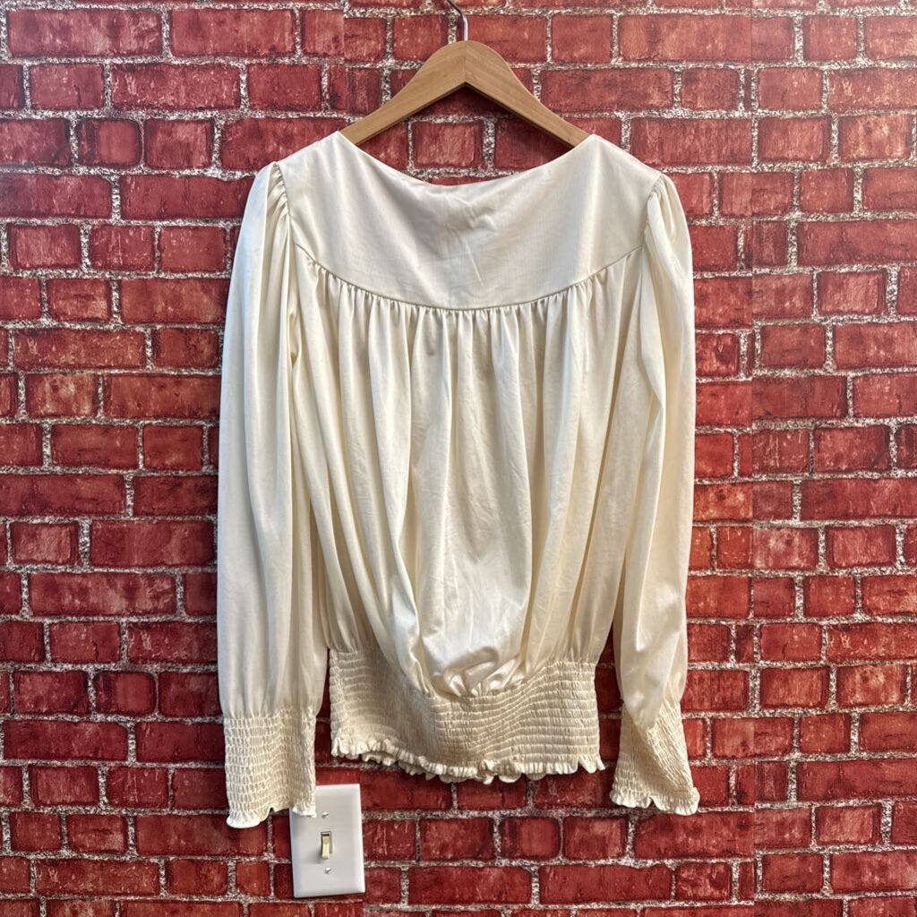 Rosa Puleo-Szule for Lily of France Blouse Lace Polyester Off White Size S