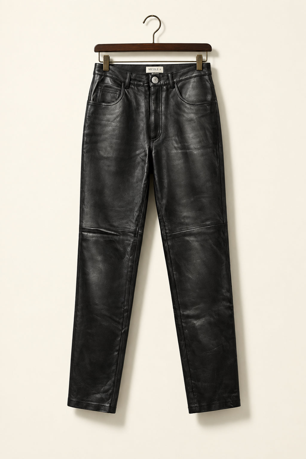 Hugo Buscati Vintage Leather Pants Black Ladies Size 29