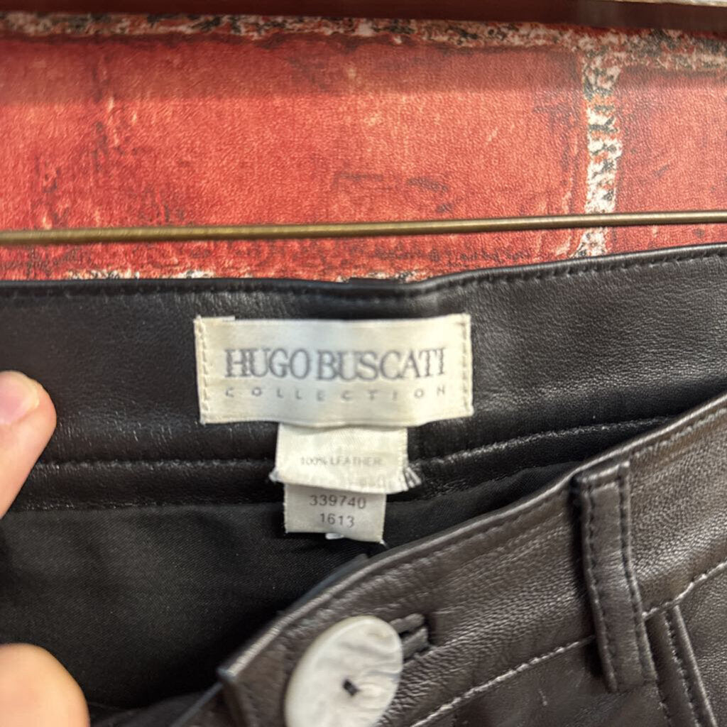Hugo Buscati Vintage Leather Pants Black Ladies Size 29