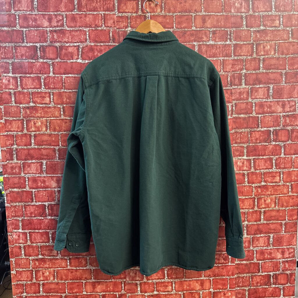 LL Bean Vintage Flannel Dark Green Men’s Size L