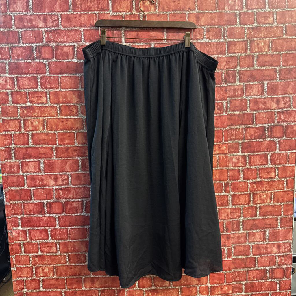 Sejour Midi Skirt Elastic Waist Black Size 3X
