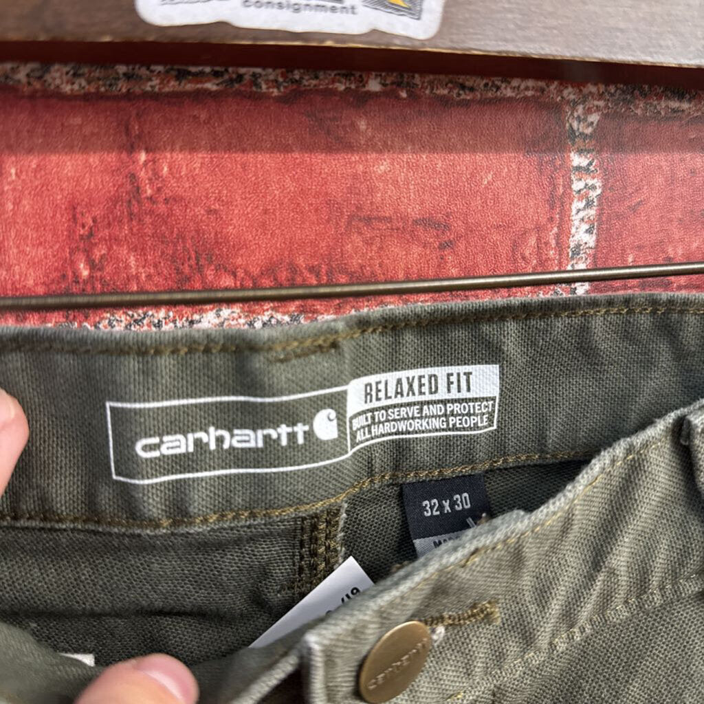 Carhartt Relaxed Fit Duck Canvas Work Pants Olive Ladies Size 32