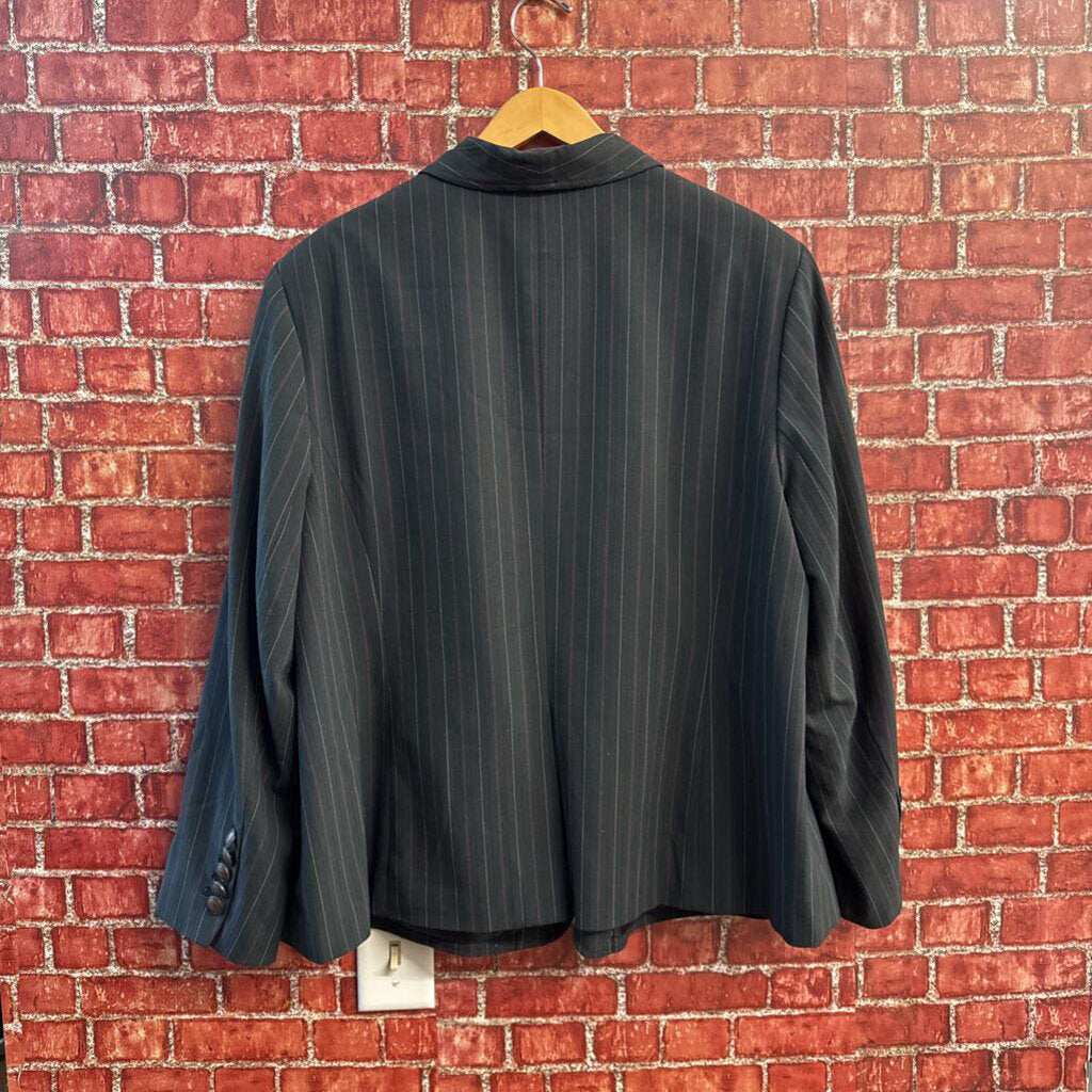 Levine Classics Vintage Blazer Stripes One Button Black/Plum Ladies Size 20W