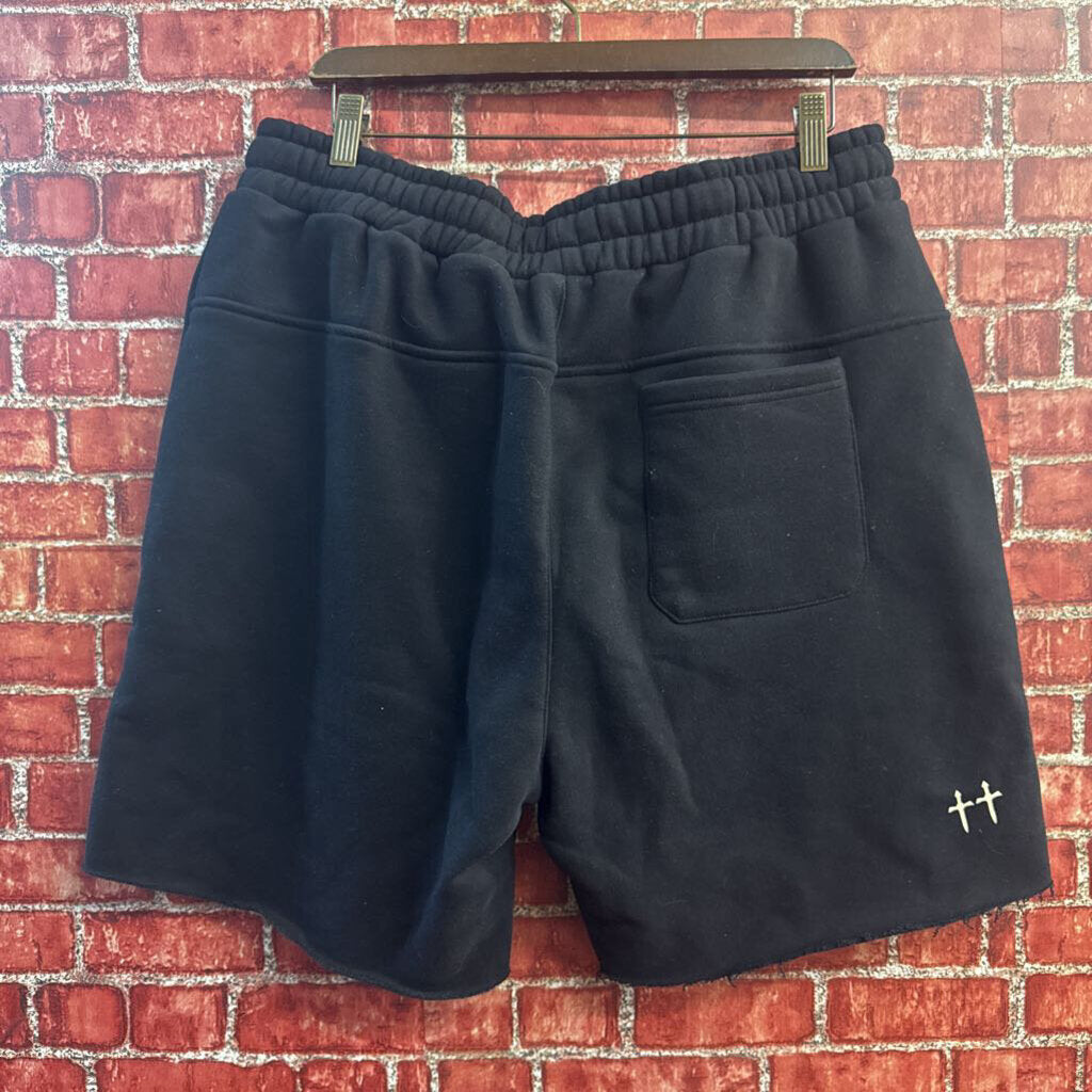 Saint Morta Sweat Shorts Bones Black/Beige Men’s Size 2XL