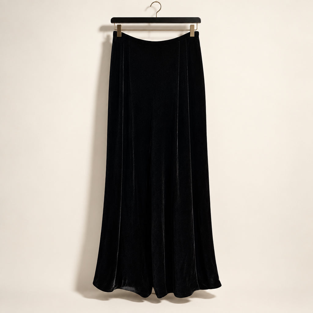 Vintage Pants Silk Velvet Black Ladies Size M