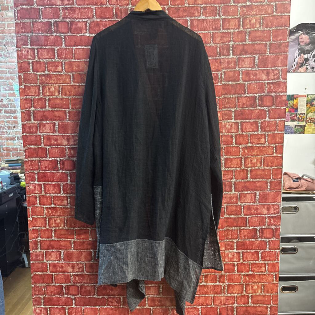 Igor Dobranic Cardigan Flowy Woven Bottom Black/Grey Ladies Size 2XL