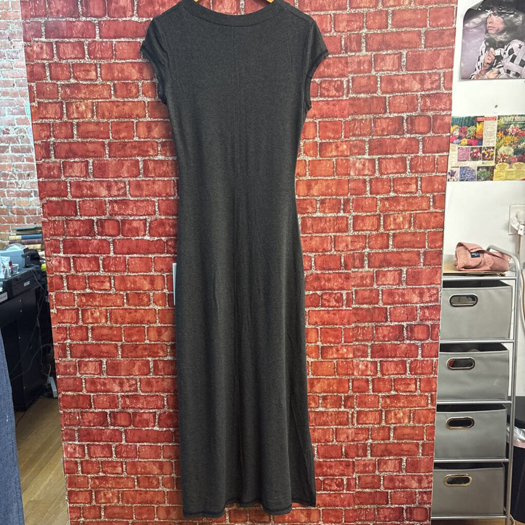 Alexia Admore Maxi Dress Side Slits Heather Grey Ladies Size M