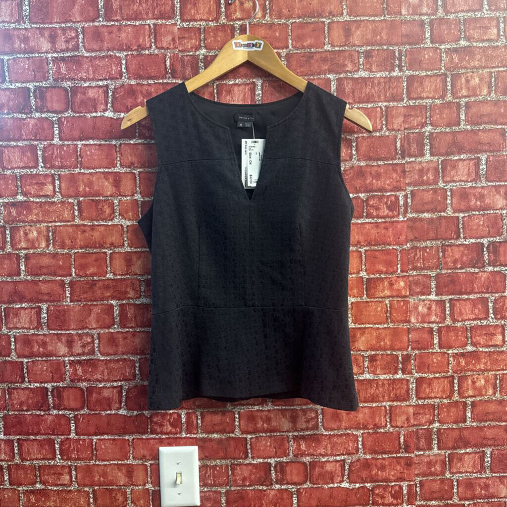 Theory Sleeveless Peplum Blouse Black Ladies Size M
