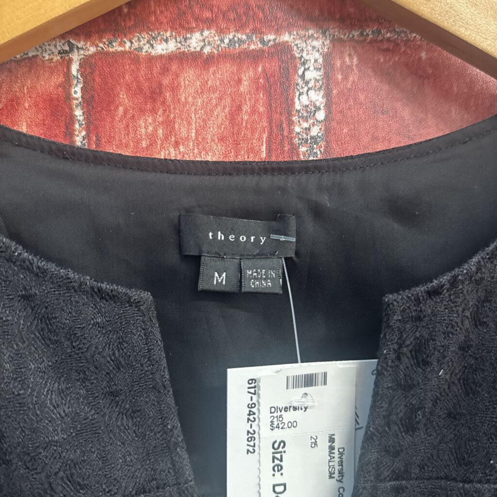 Theory Sleeveless Peplum Blouse Black Ladies Size M