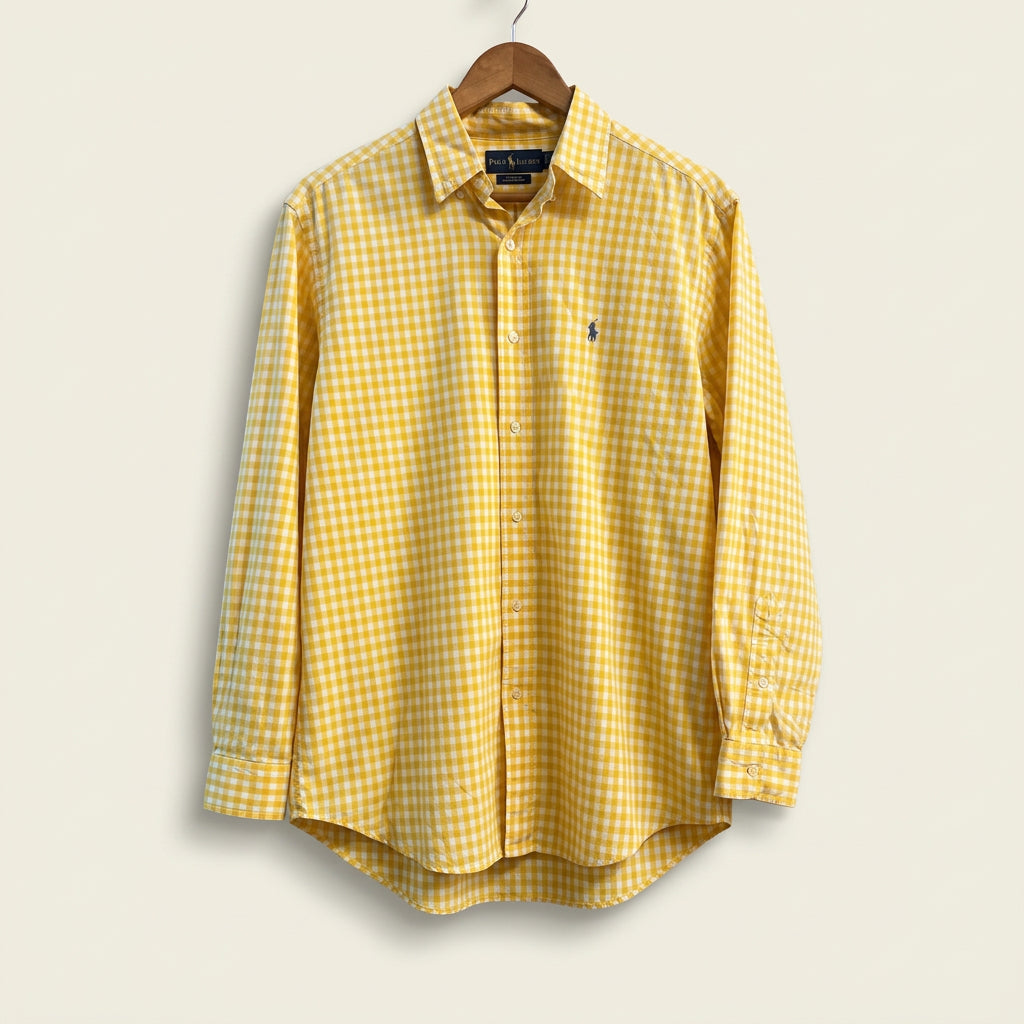 Ralph Lauren Button Up Plaid Yellow/White Men’s Size L