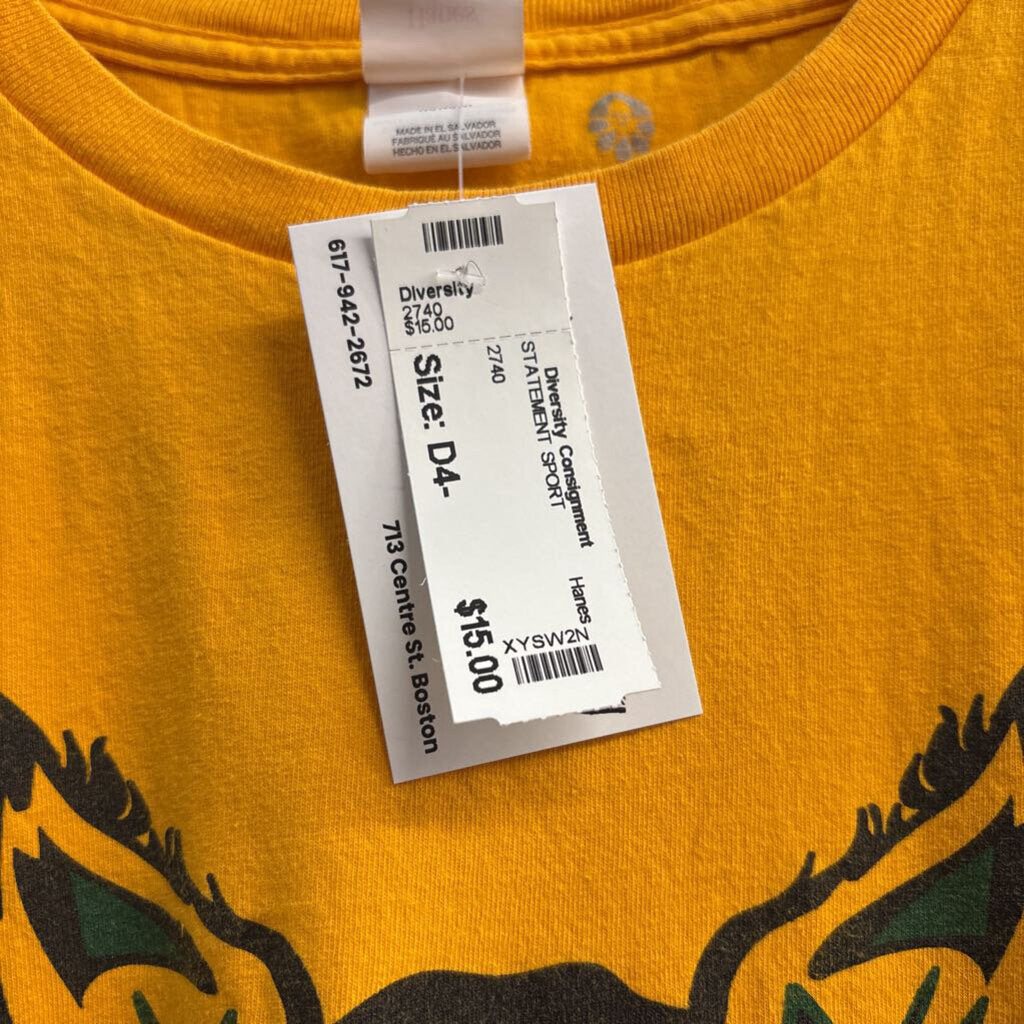 Hanes T-Shirt Graphic Design Lion Yellow Size M